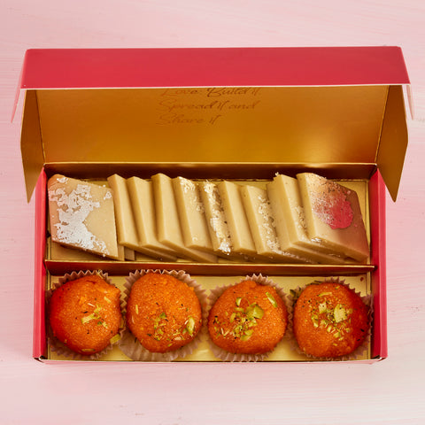 Pure Desi Small Kaju Katli Motichoor Box