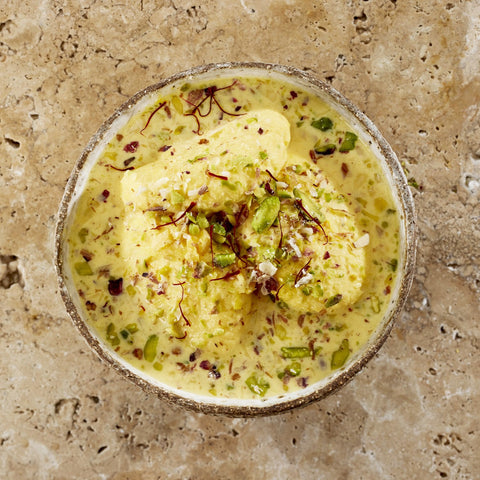 Kesar ras malai in saffron milk