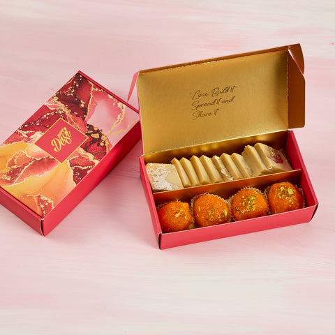 Pure Desi Small Kaju Katli Motichoor Box