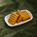 Besan Burfi on a plate