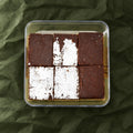 Chocolate Burfi in a clear box
