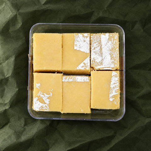 Plain Burfi in a clear box
